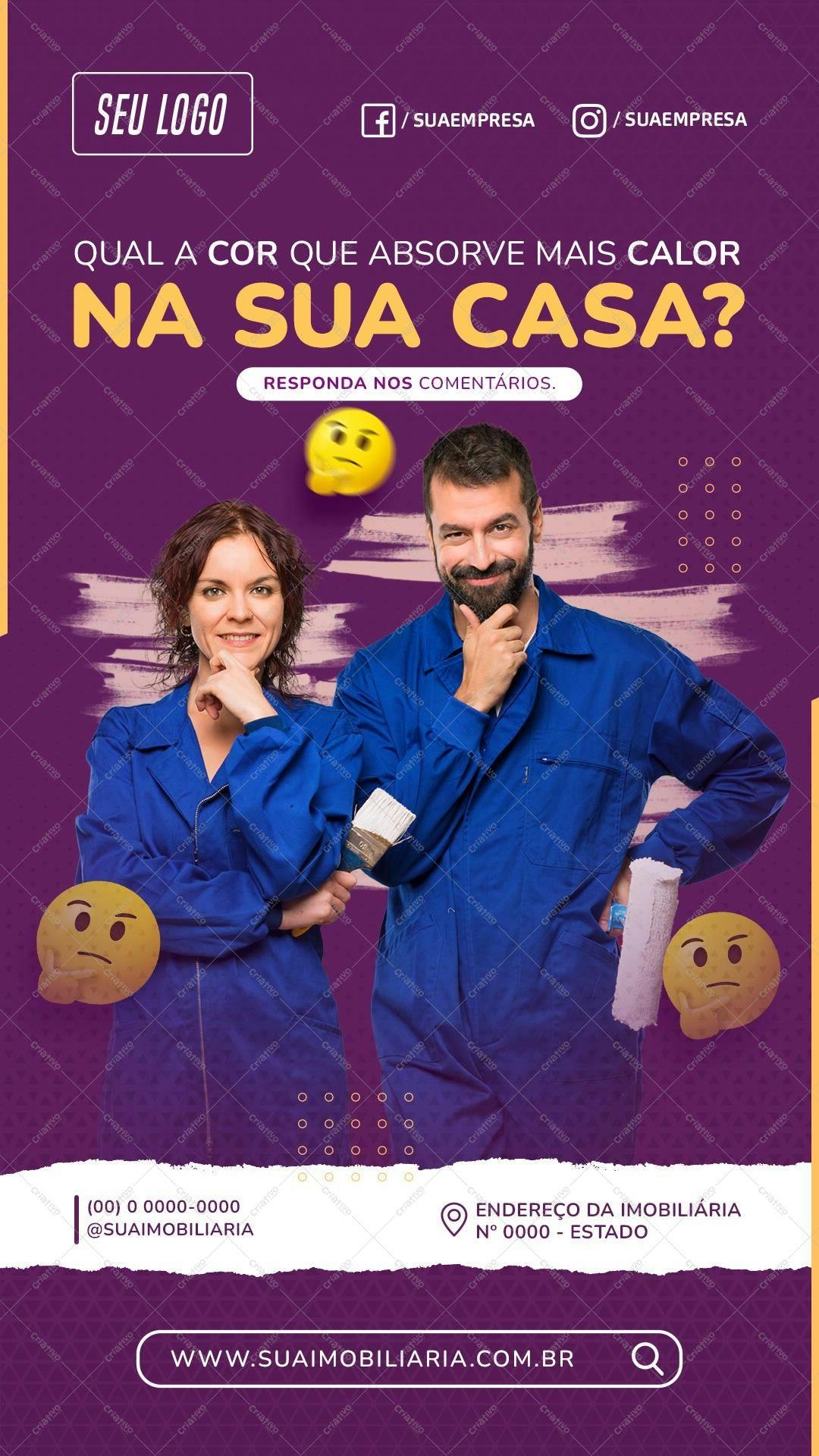 Flyer Imobiliária com Cores Quentes PSD Editável