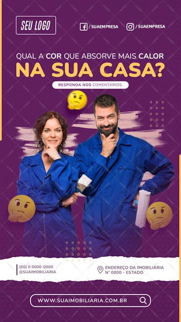 Story - Qual A Cor Que Absorve Mais Calor Na Sua Casa - Psd