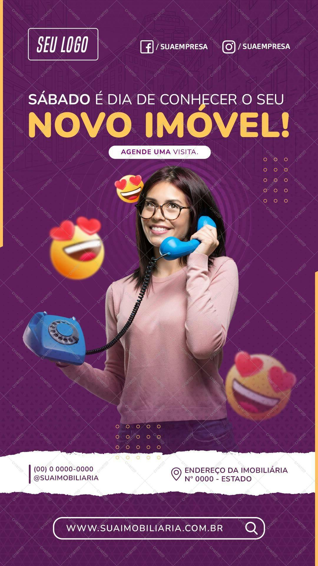 Flyer para Visita de Imóvel no Sábado PSD Editável