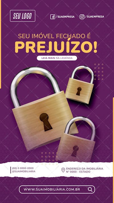 Story - Seu Imóvel Fechado É Prejuízo - Psd
