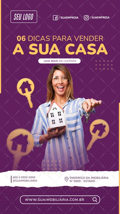 Story - 06 Dicas Para Vender A Sua Casa - Psd