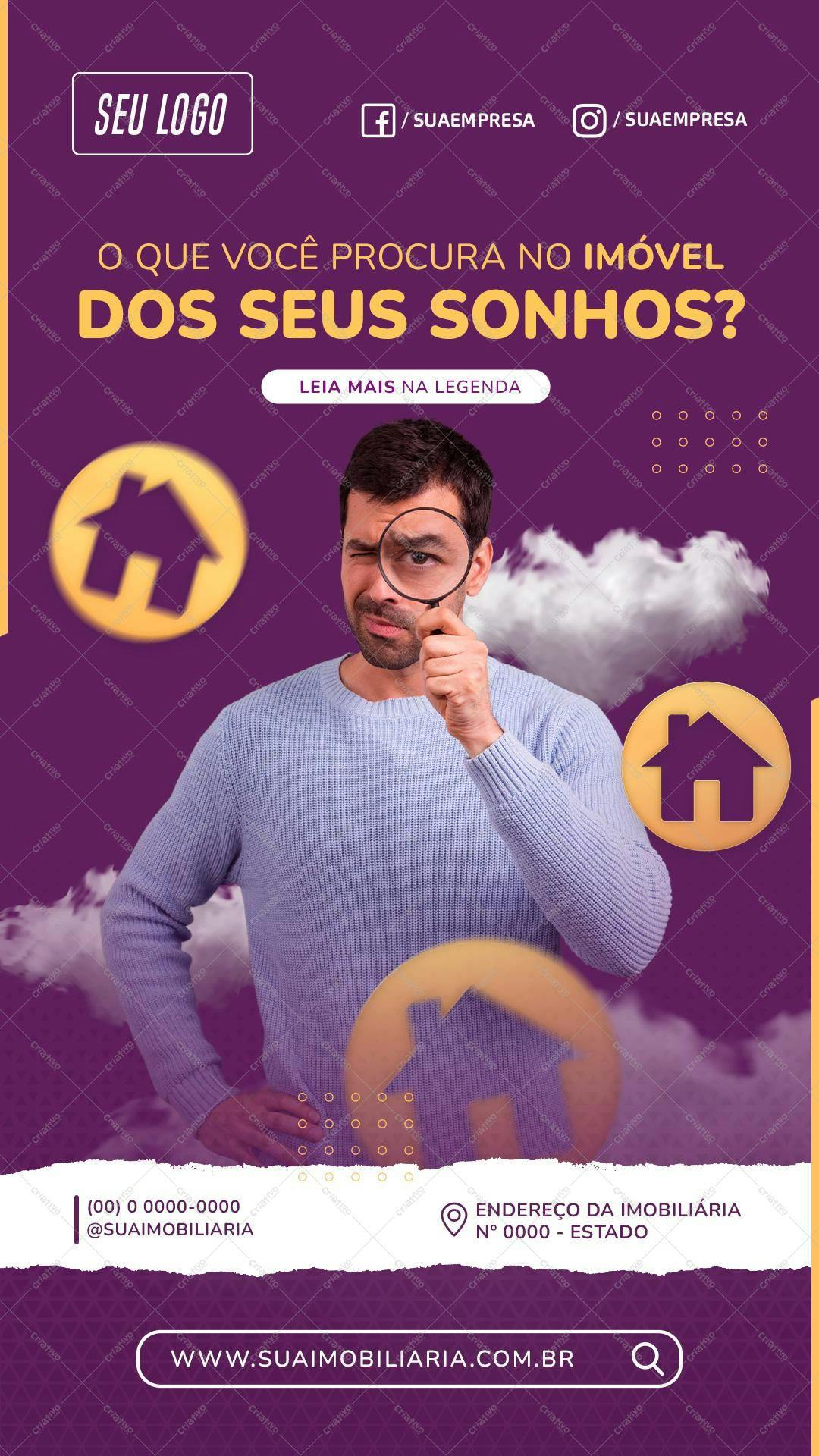 Imóvel dos Sonhos? Flyer Imobiliária PSD Editável