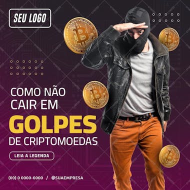 Feed como não cair em golpes de criptomoedas psd