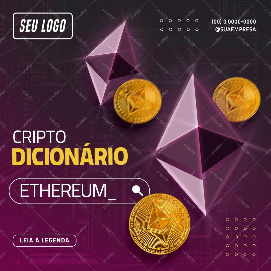 Post para Redes Sociais Criptomoeda Ethereum PSD Editável
