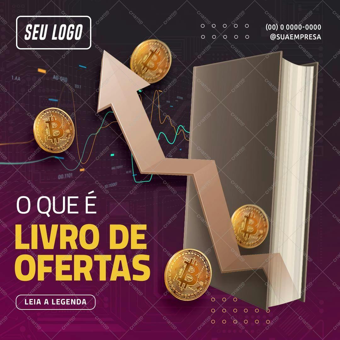 Modelo de Livro de Ofertas com Bitcoin PSD Editável