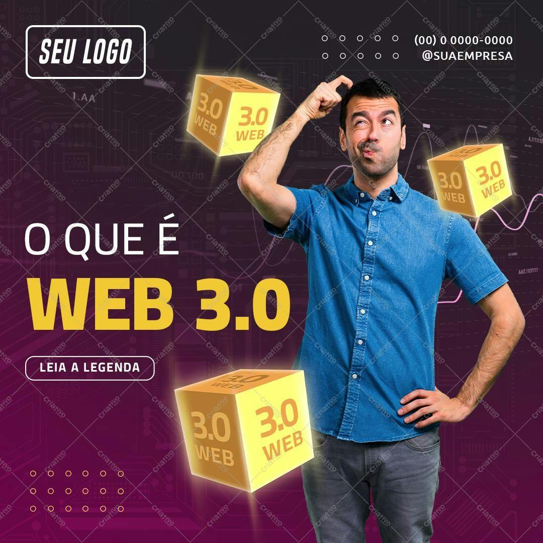 Post para Redes Sociais Web 3.0 PSD Editável