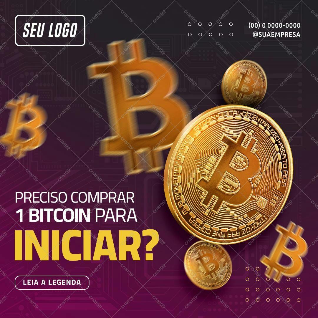 Post para Redes Sociais sobre Bitcoin PSD Editável