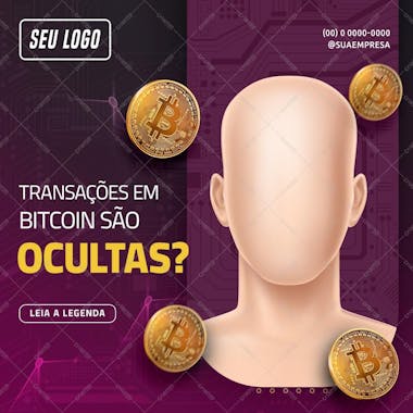 Feed transações em bitcoin são ocultas psd