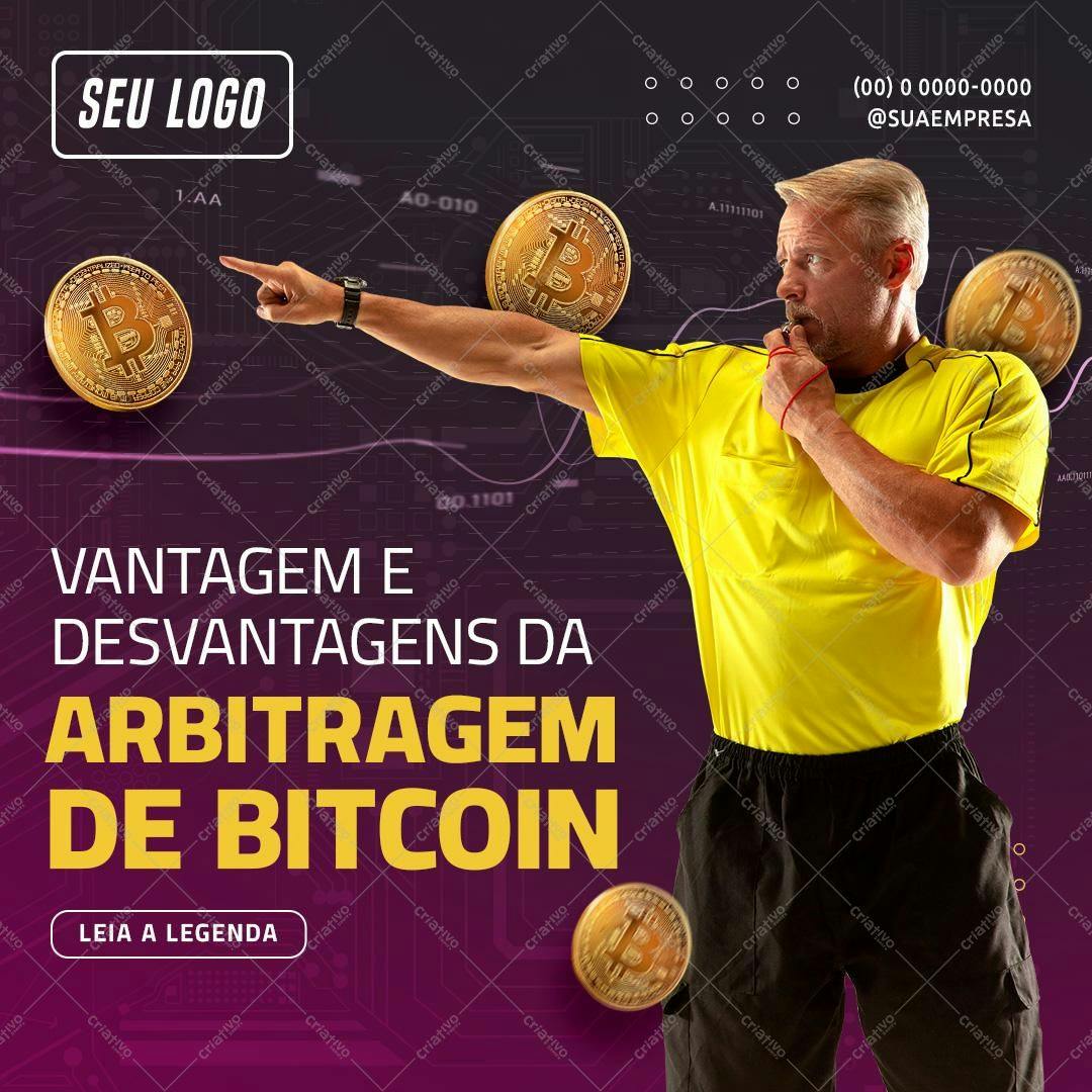 Banner para Arbitragem de Bitcoin PSD Editável