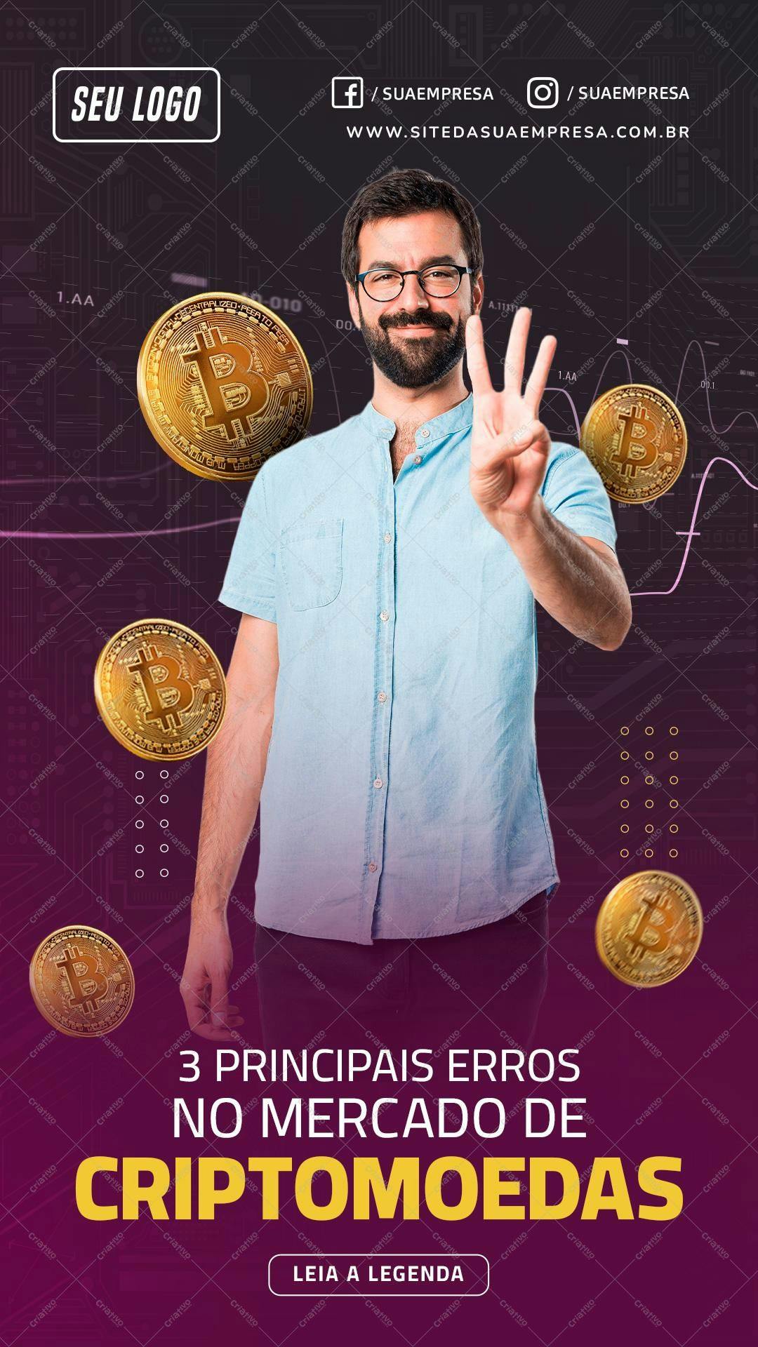 Banner para Mercado de Criptomoedas PSD Editável