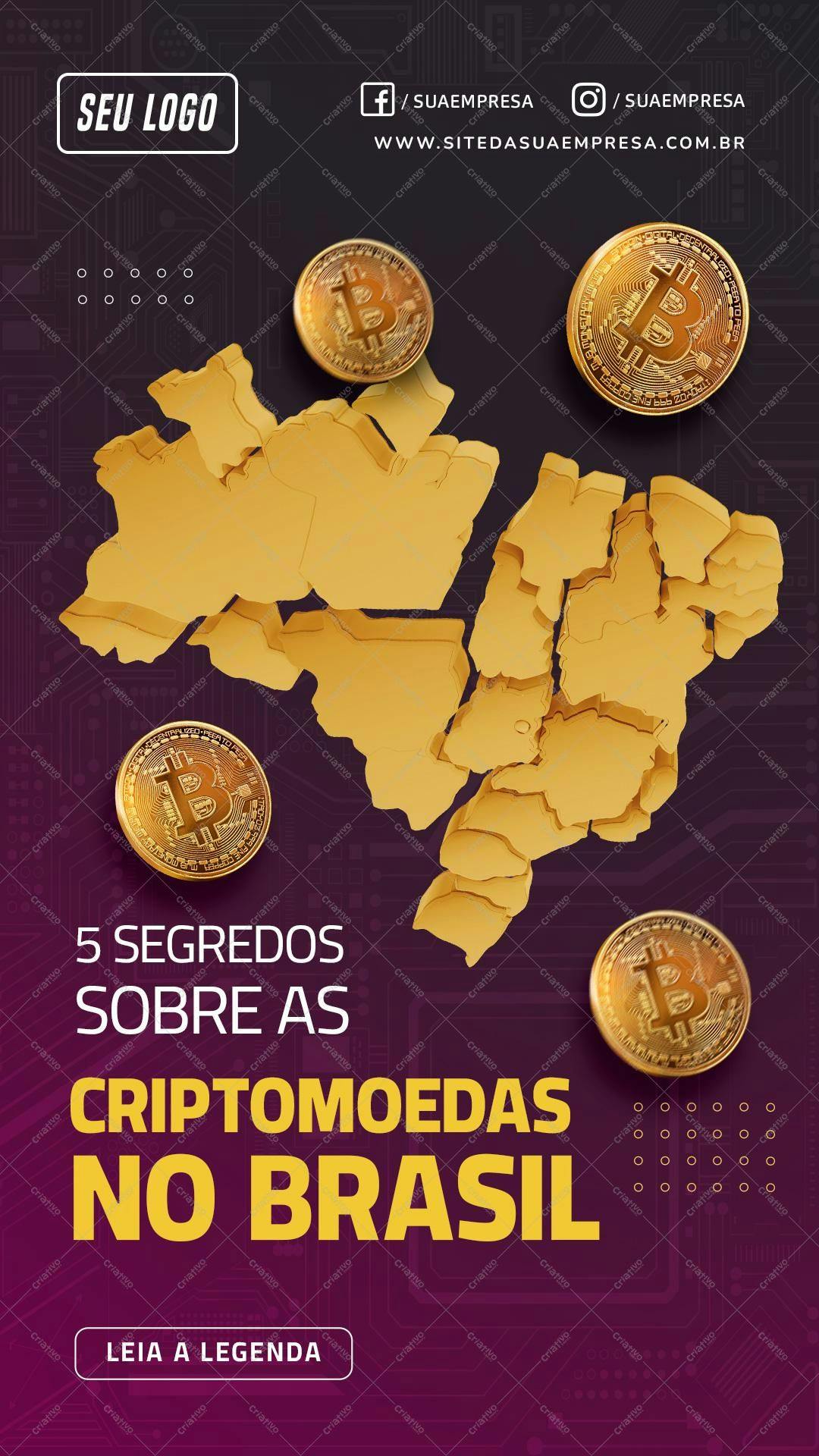 Banner para divulgação de criptomoedas no Brasil PSD Editável