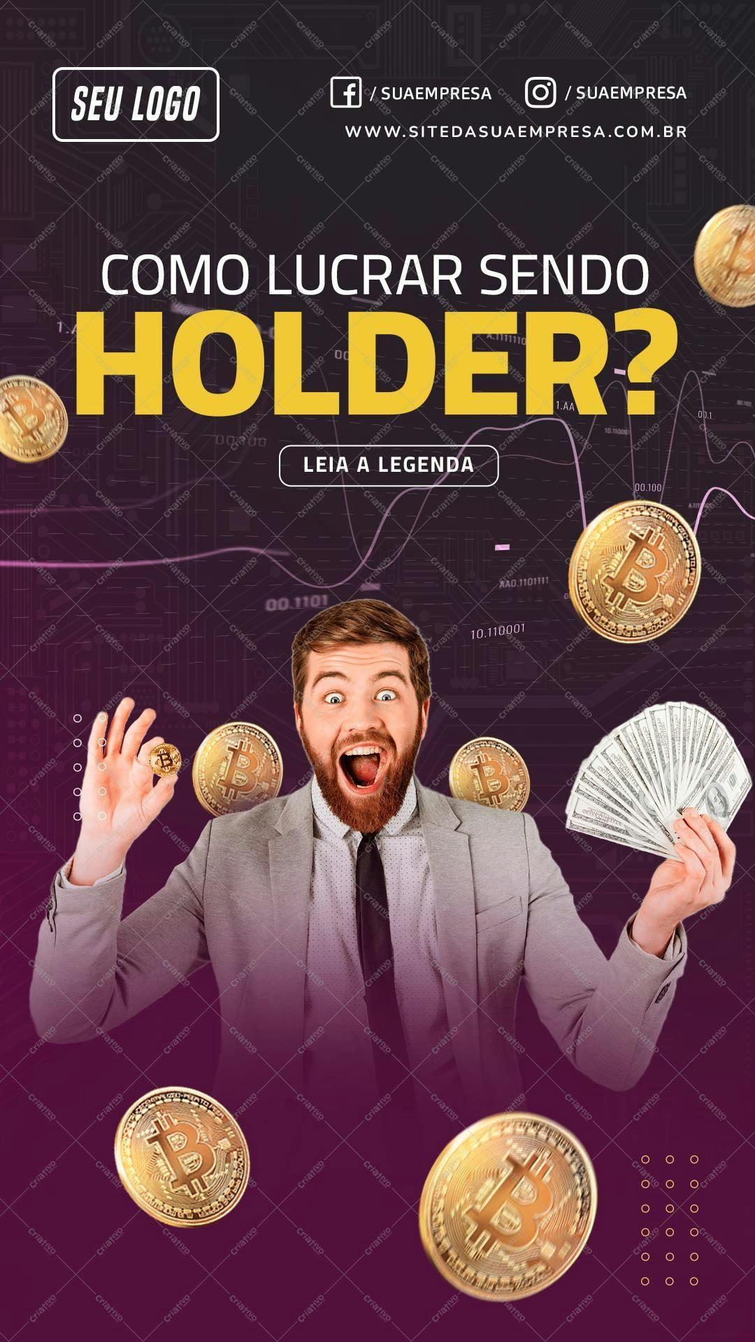 Banner para Investimentos em Bitcoin PSD Editável