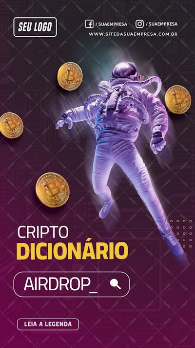Story - Cripto Dicionário Airdrop - Psd