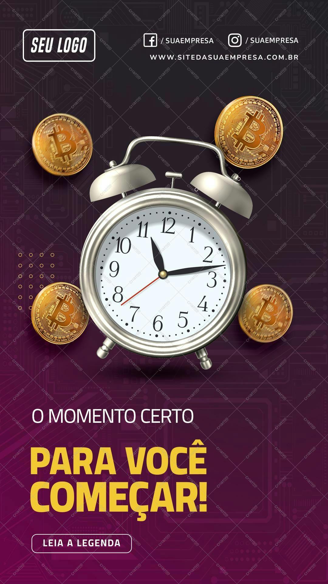Banner para Investimentos em Bitcoin PSD Editável