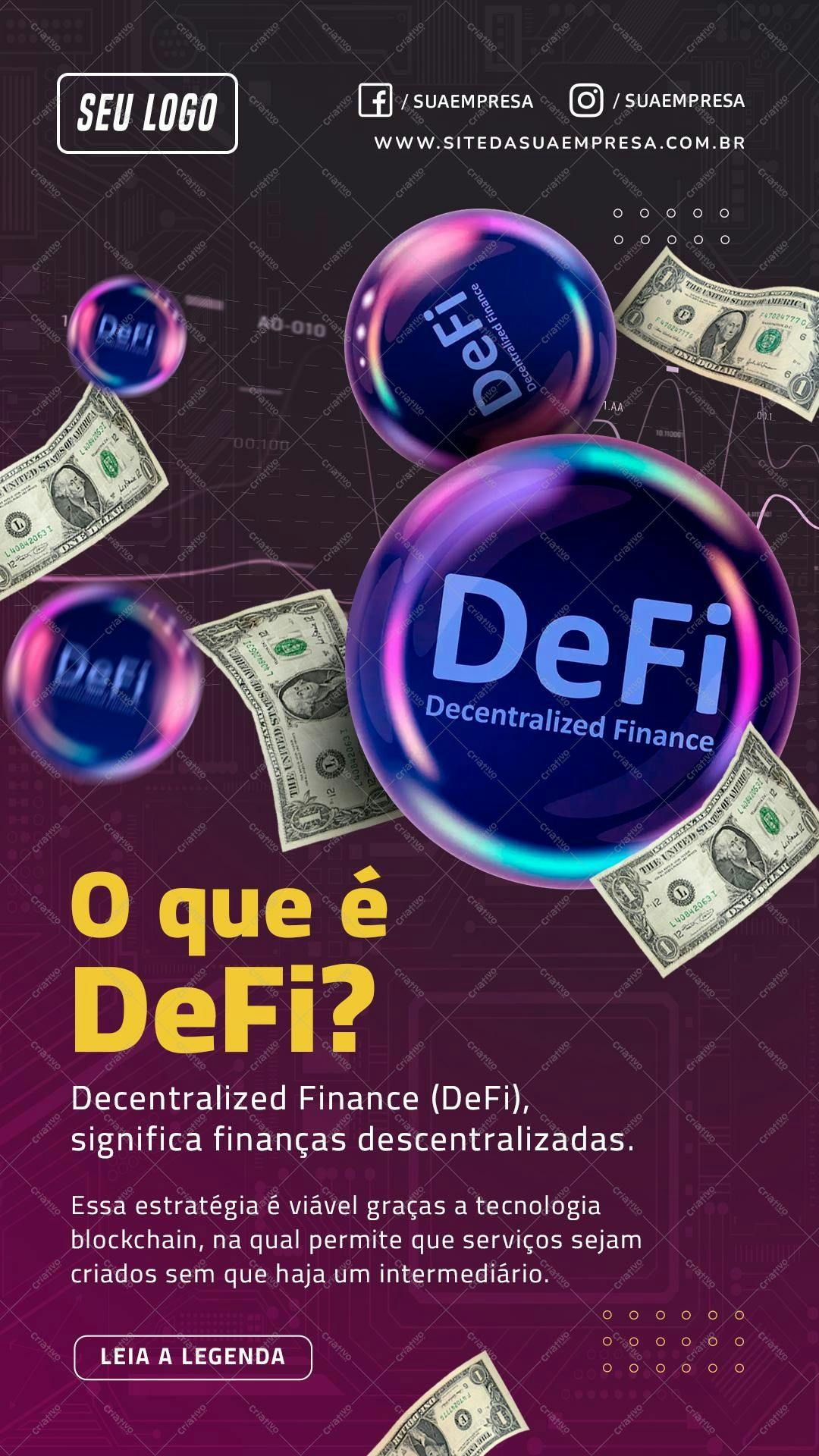 Banner para divulgação DeFi PSD Editável