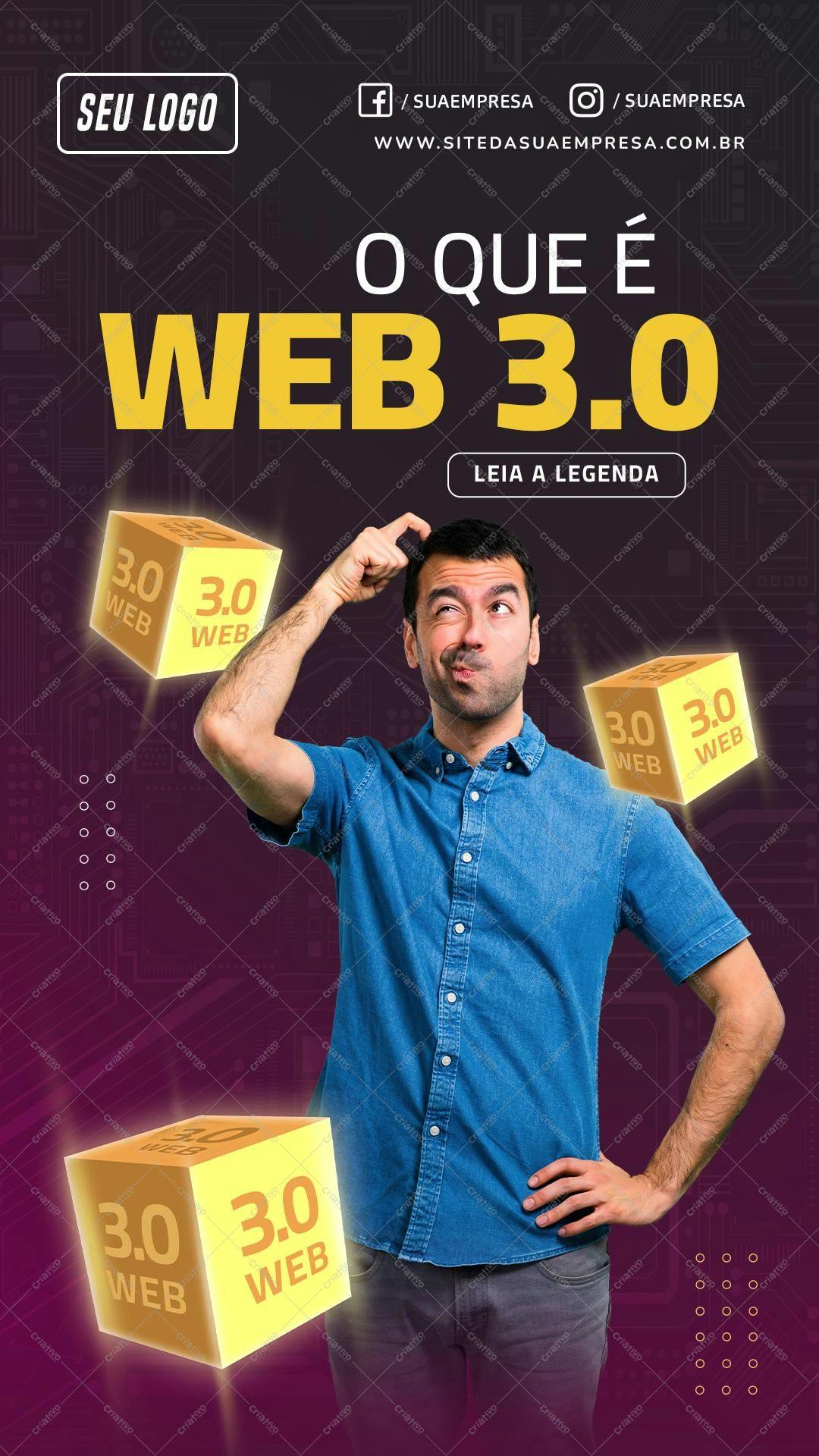 Banner Web 3.0 para Profissionais de TI PSD Editável