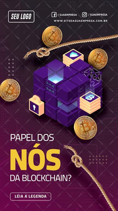 Story papel dos nós da blockchain psd