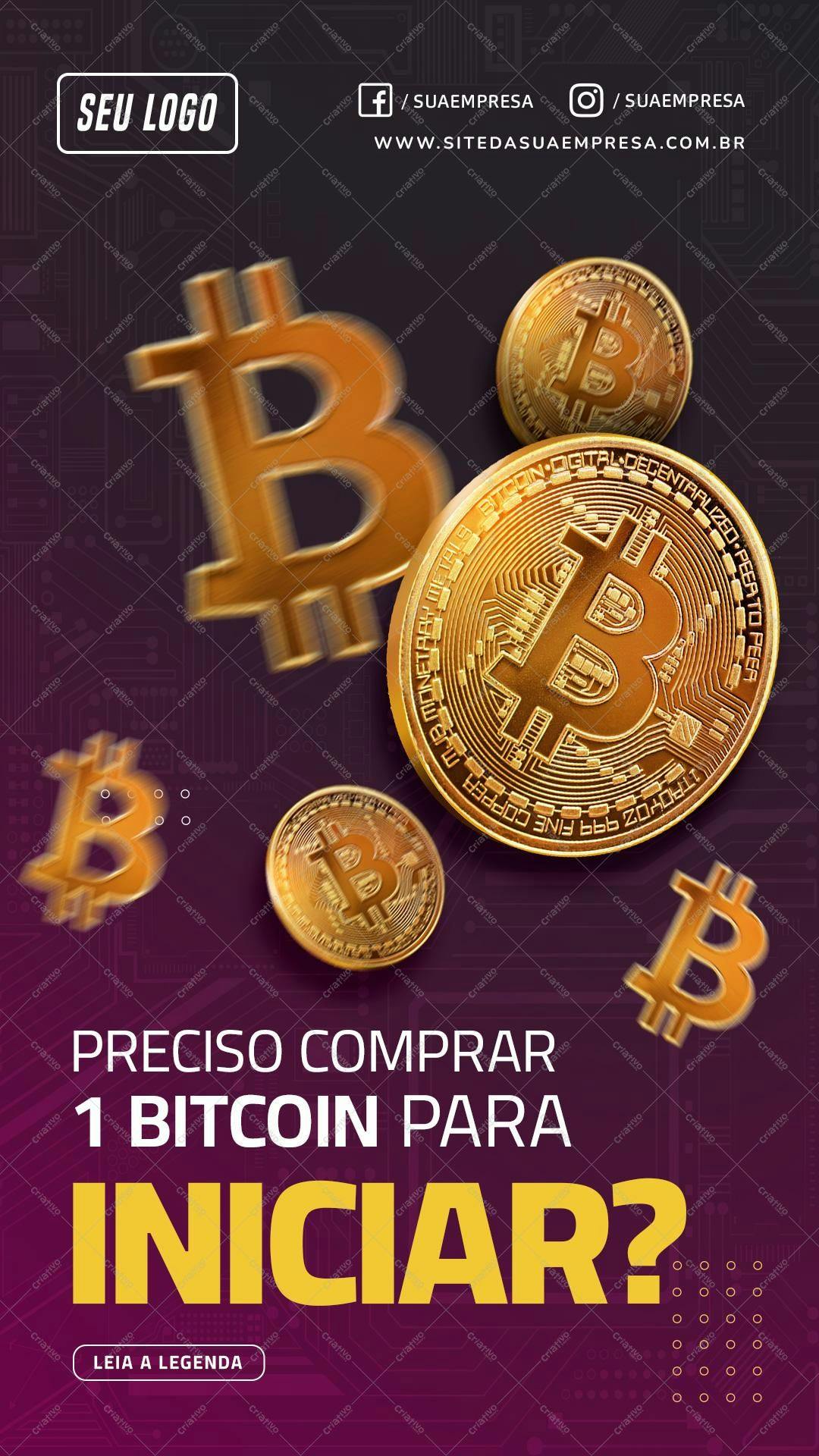 Banner Publicitário Bitcoin PSD Editável