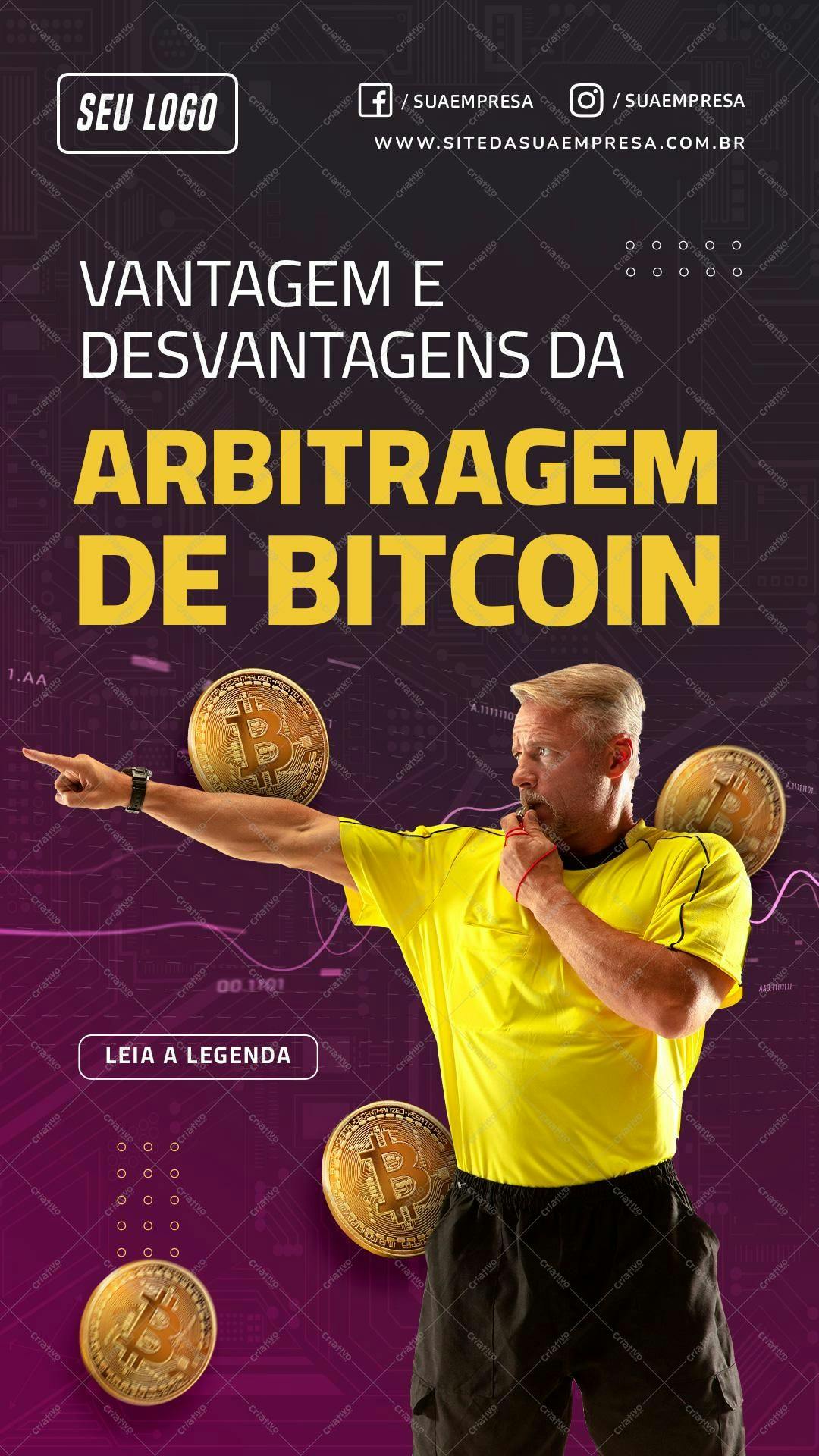 Banner para Arbitragem de Bitcoin PSD Editável