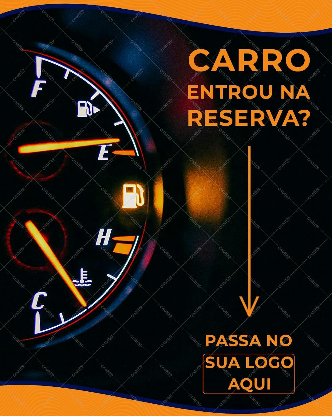 Post para Redes Sociais Carro na Reserva PSD Editável