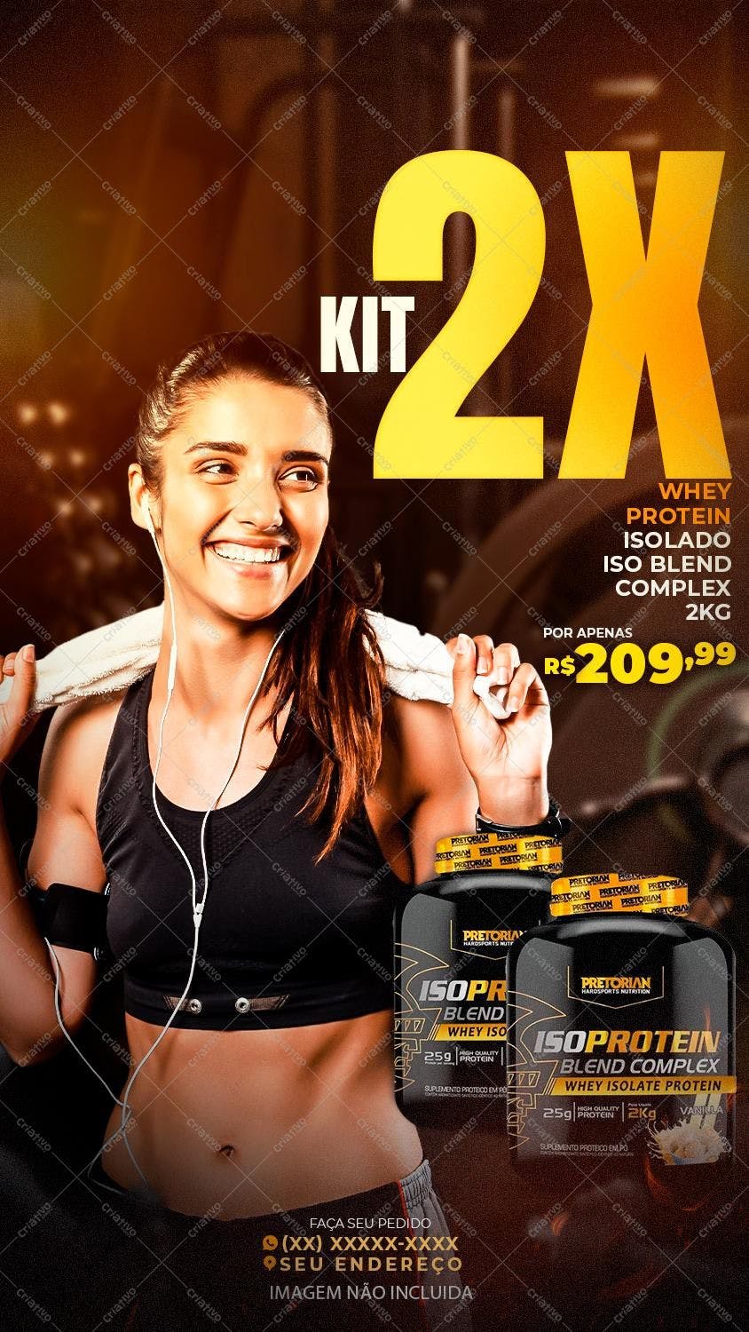 Banner Fitness Kit 2x Proteína PSD Editável