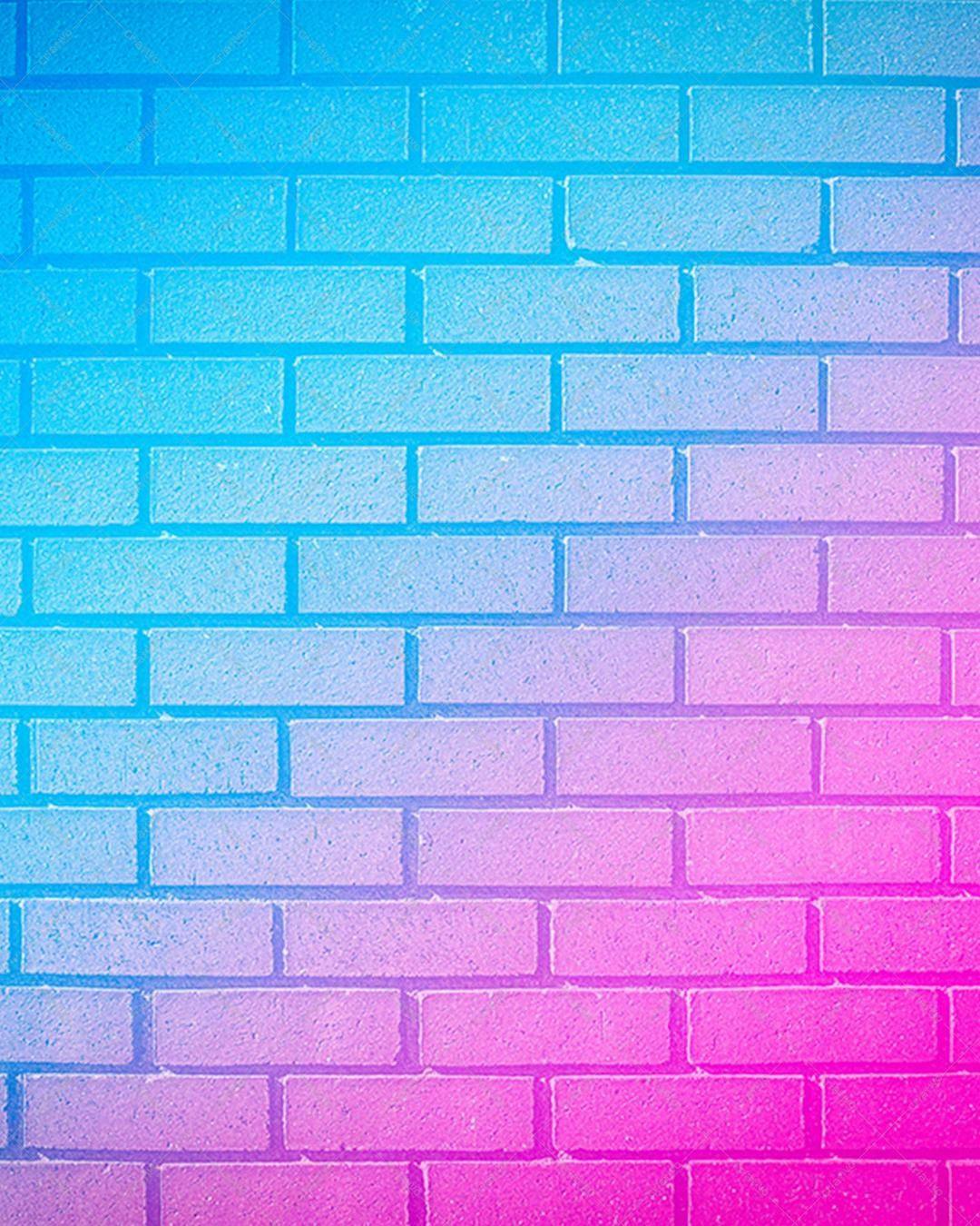 Textura tijolo degradê azul pink para fundo