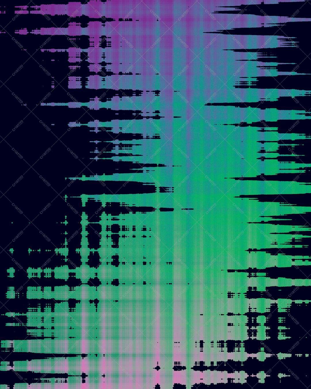 Textura Abstrata Glitch Verde para Fundo
