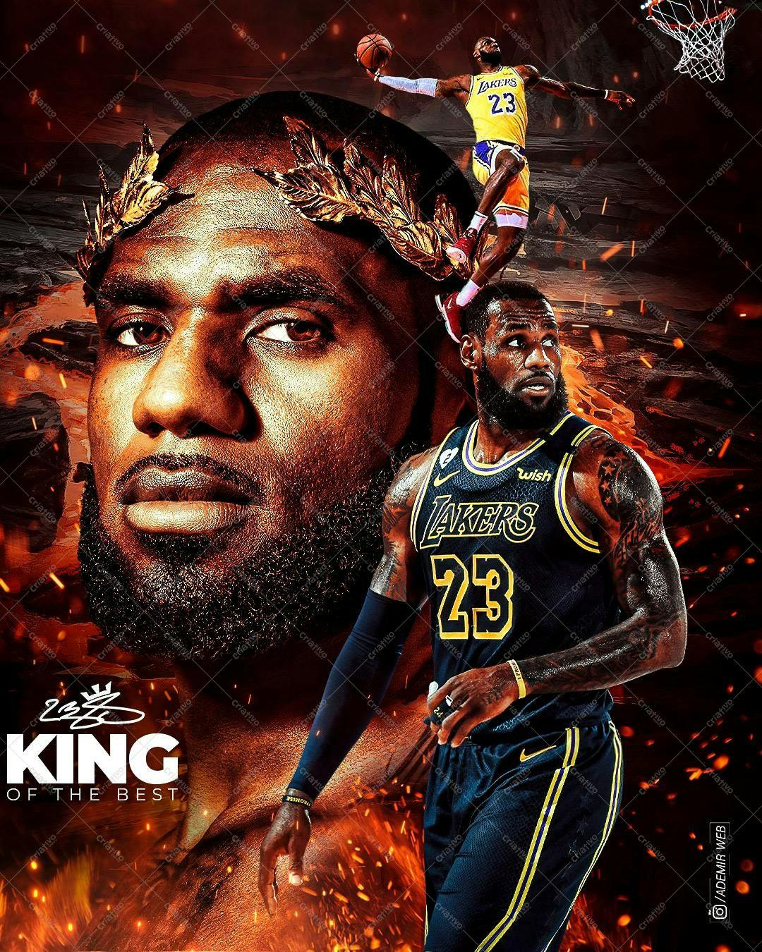 Arte do LeBron James - Poster de Basquete PSD Editável