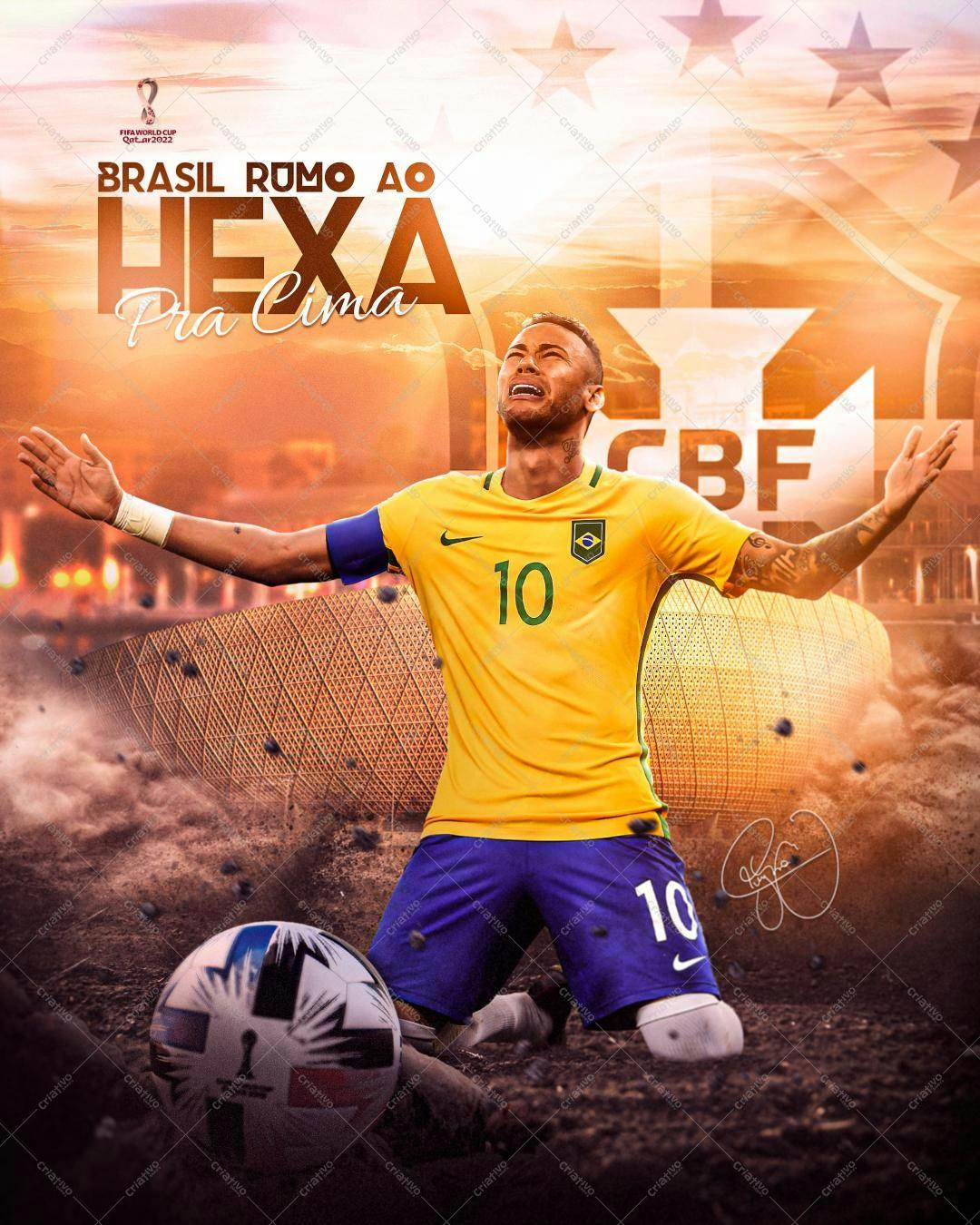 Arte para Torcida Brasileira Copa do Mundo PSD Editável