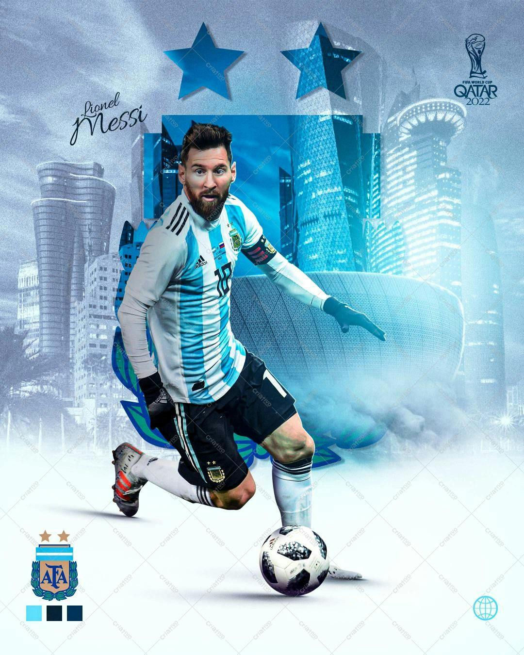 Flyer Copa do Mundo com Messi PSD Editável
