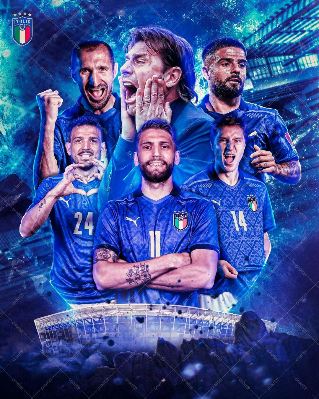 Poster de jogadores da Seleção Italiana PSD Editável