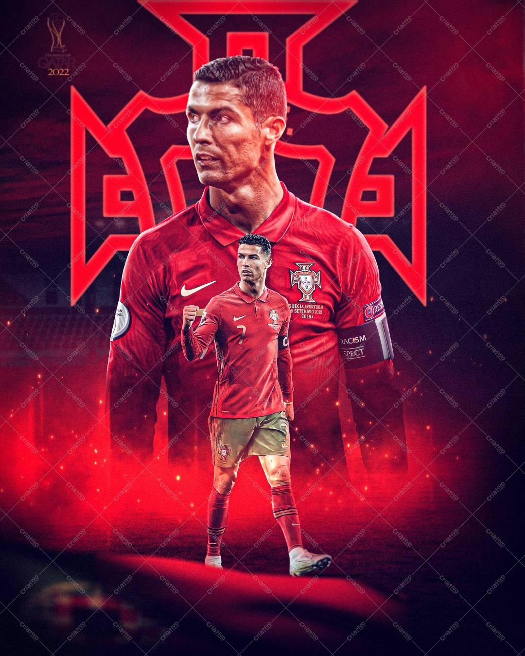 Poster Copa do Mundo com Cristiano Ronaldo PSD Editável