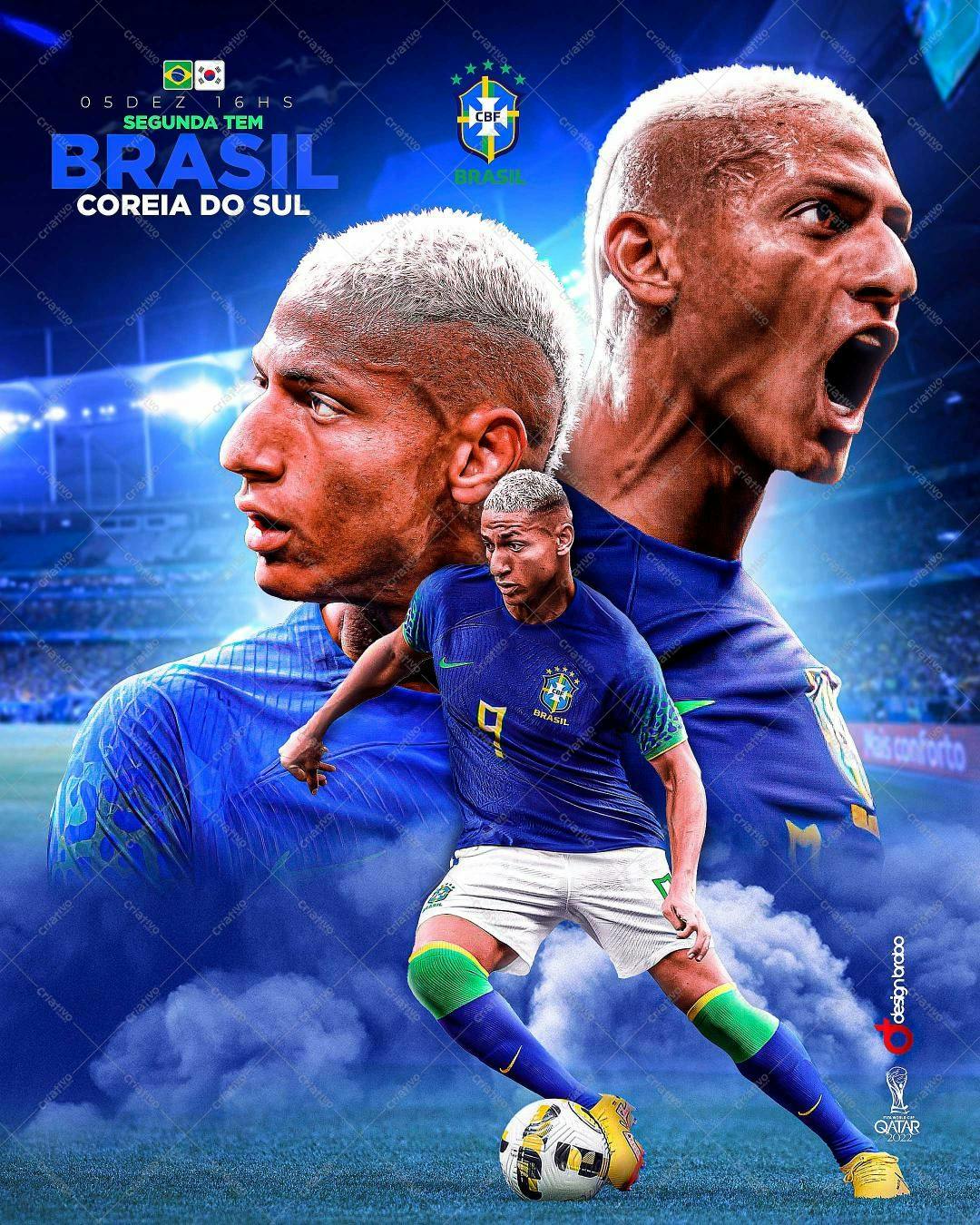 Poster Copa do Mundo Brasil x Coreia PSD Editável