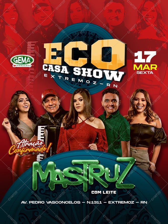Flyer para Show Musical Mastruz com Leite PSD Editável