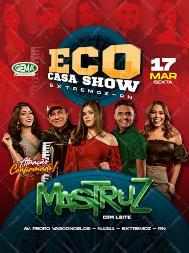 Flyer show de forró mastruz com leite psd