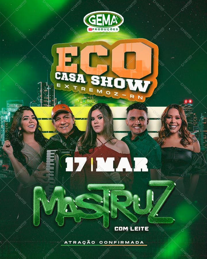 Flyer para Show Musical Mastruz com Leite PSD Editável