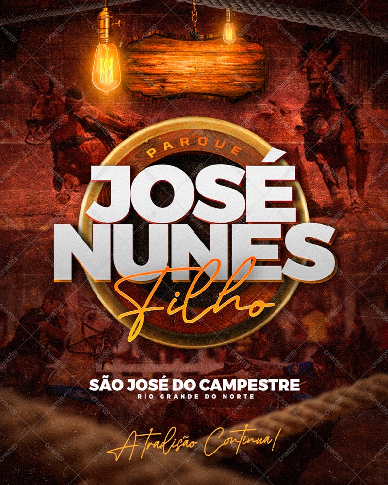Flyer para Evento de Rodeio PSD Editável