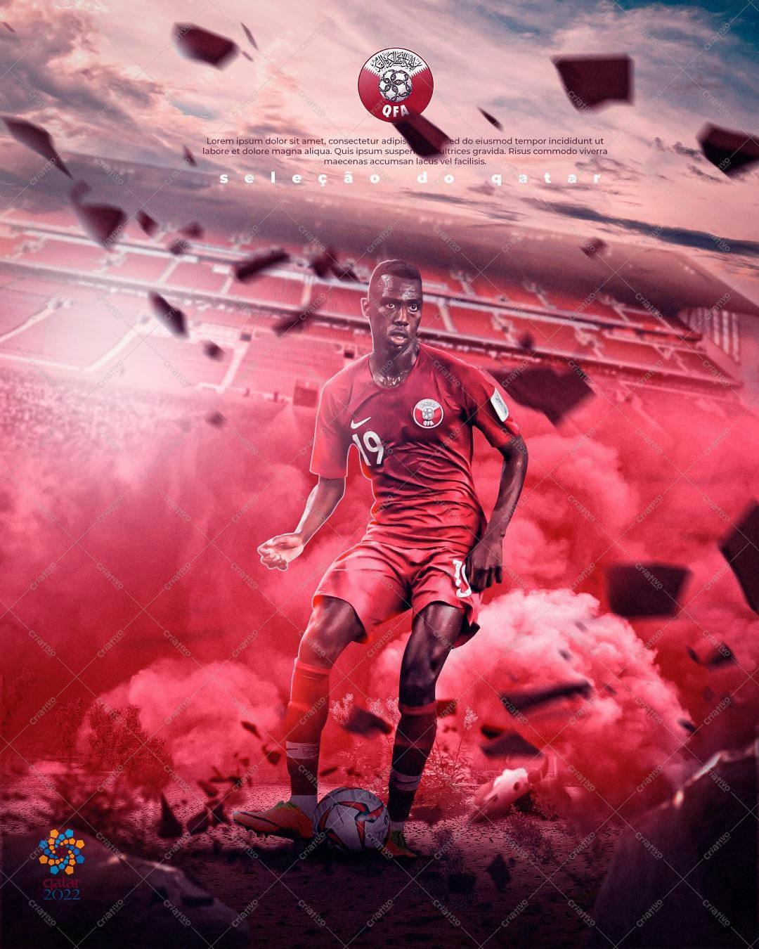 Flyer para Copa do Mundo Qatar 2022 PSD Editável