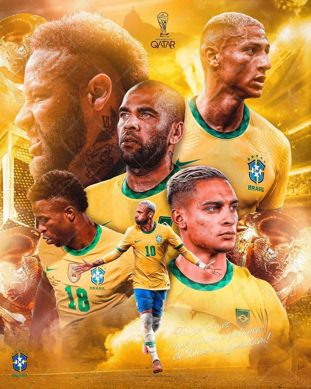 Arte Copa do Mundo Seleção Brasileira PSD Editável