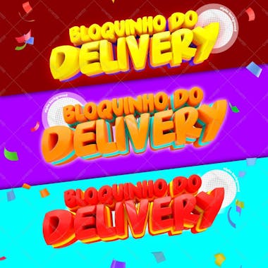 Selo 3d bloquinho do delivery carnaval