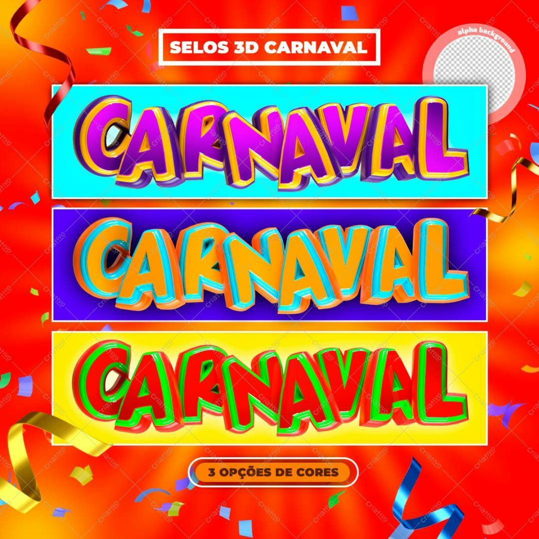 Selo 3D Carnaval Colorido 3D