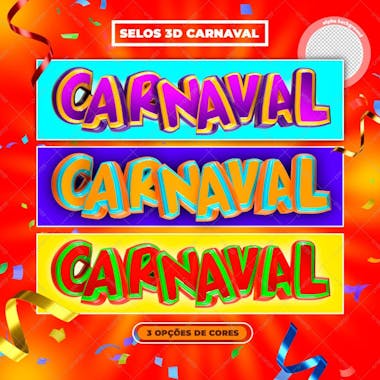 Selo 3d carnaval 3d