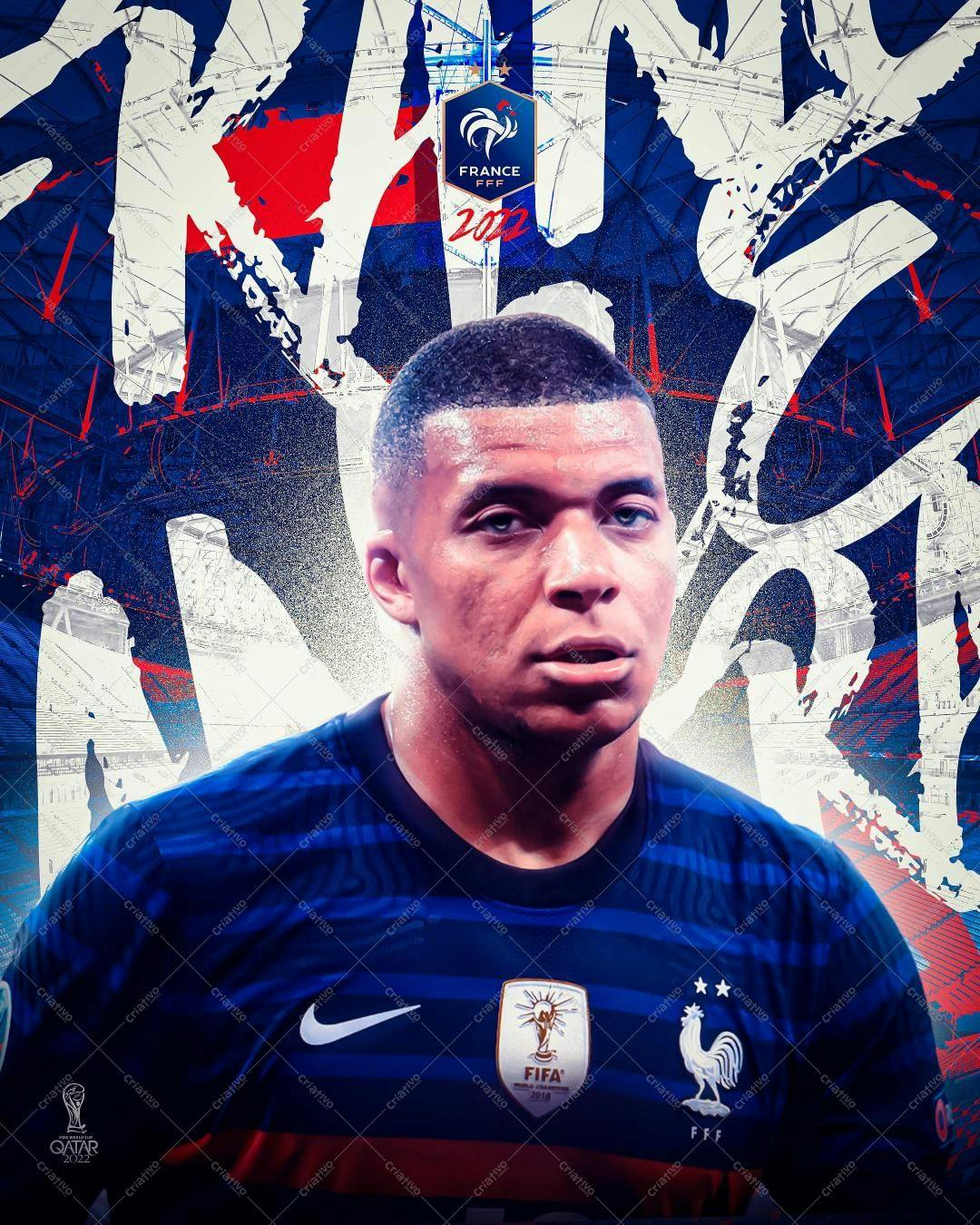 Arte de Jogador de Futebol Francês Copa do Mundo PSD Editável