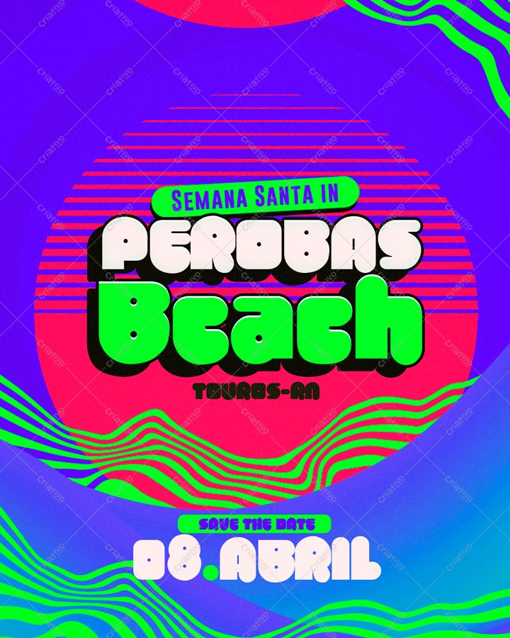 Flyer para Semana Santa em Perobas Beach PSD Editável