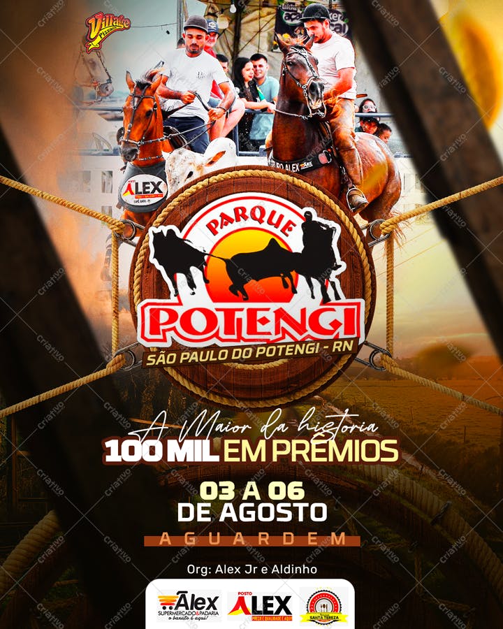 Flyer para Rodeio Parque Potengi PSD Editável