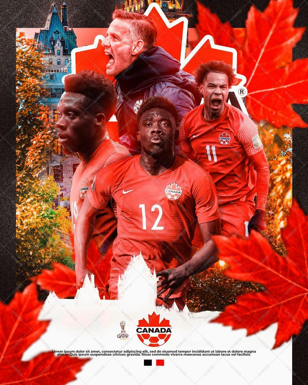 Flyer para Torcida da Copa do Mundo Canadá PSD Editável