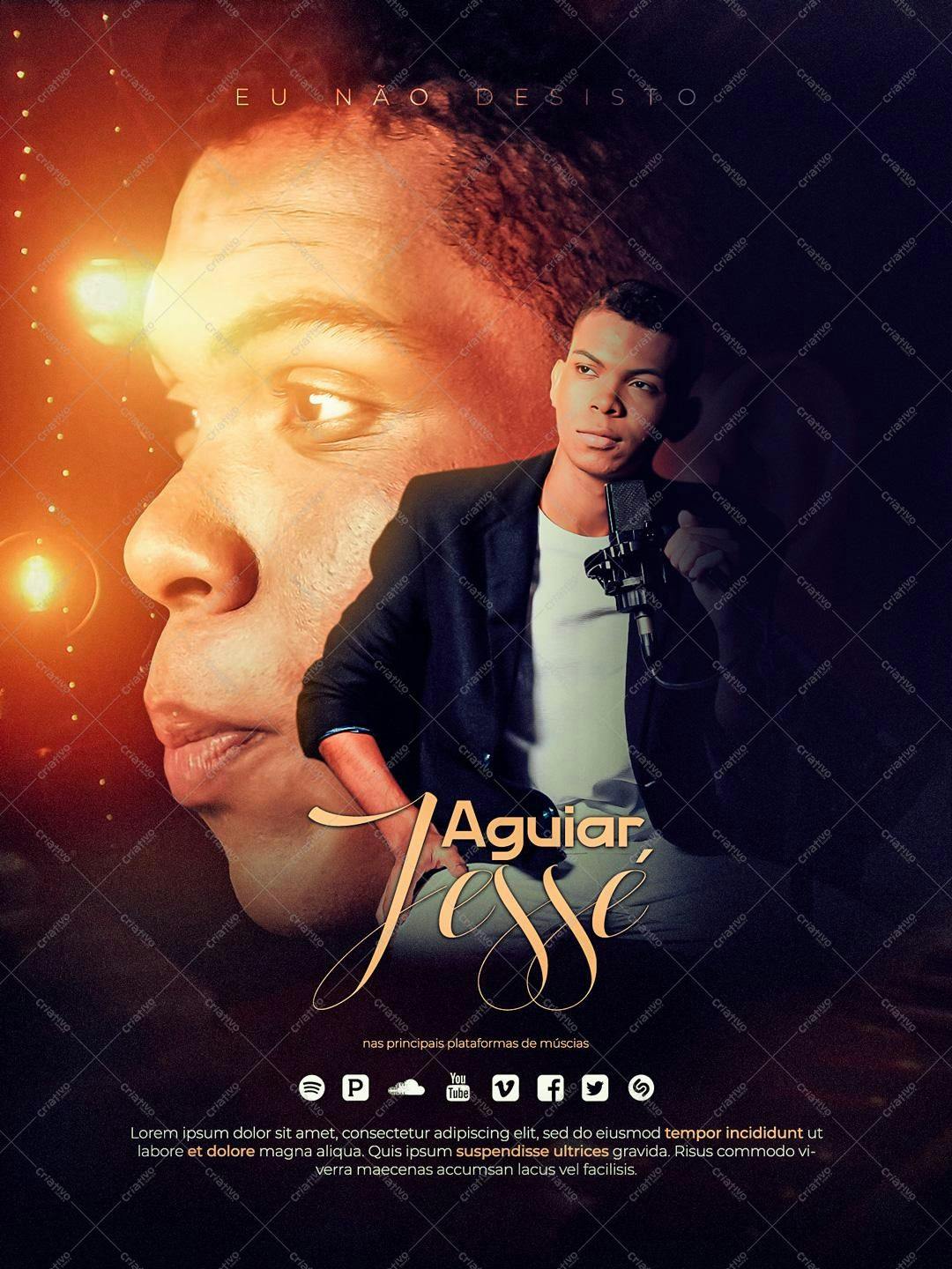 Poster para Música Gospel PSD Editável