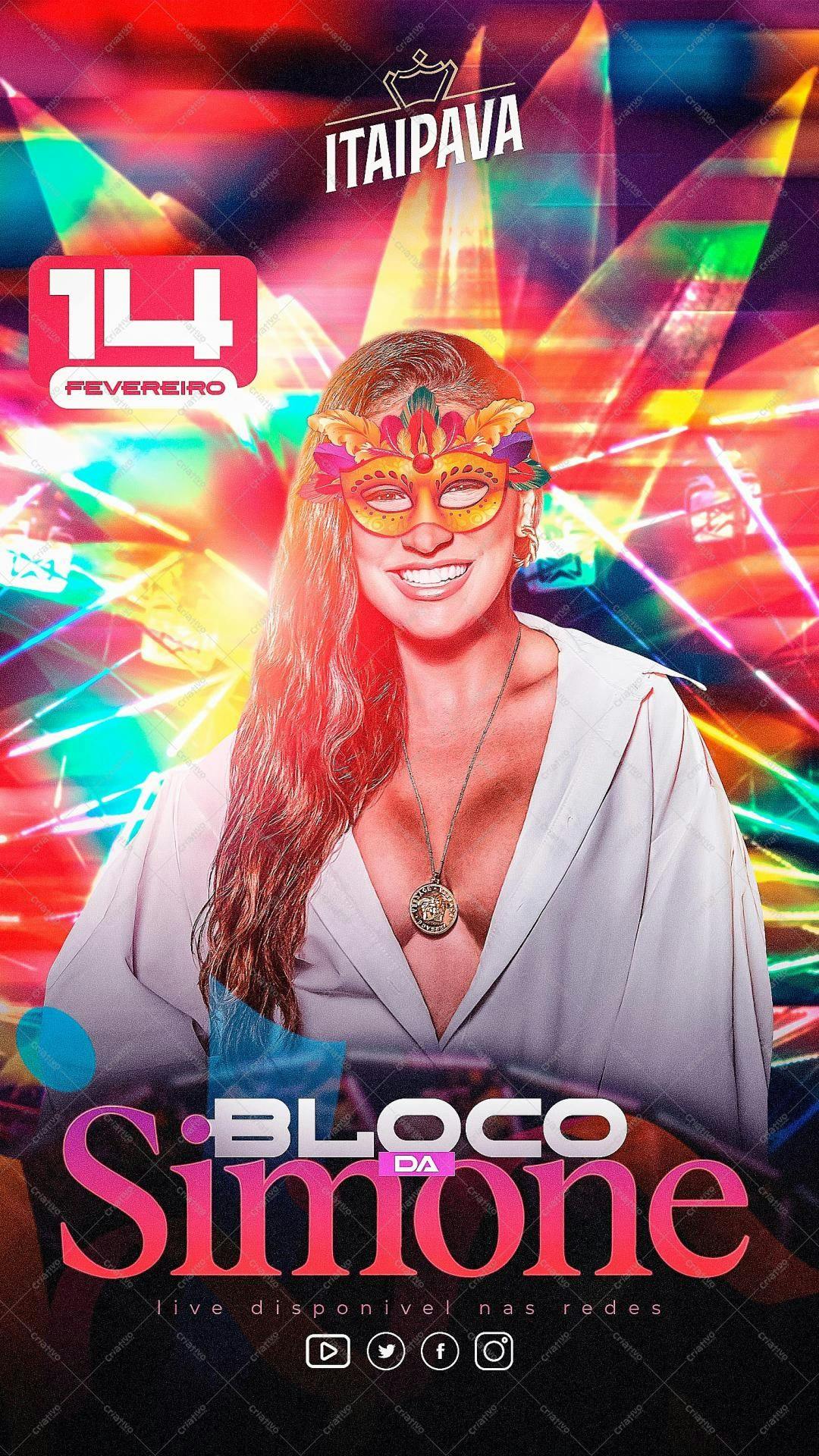 Flyer para Bloco de Carnaval PSD Editável
