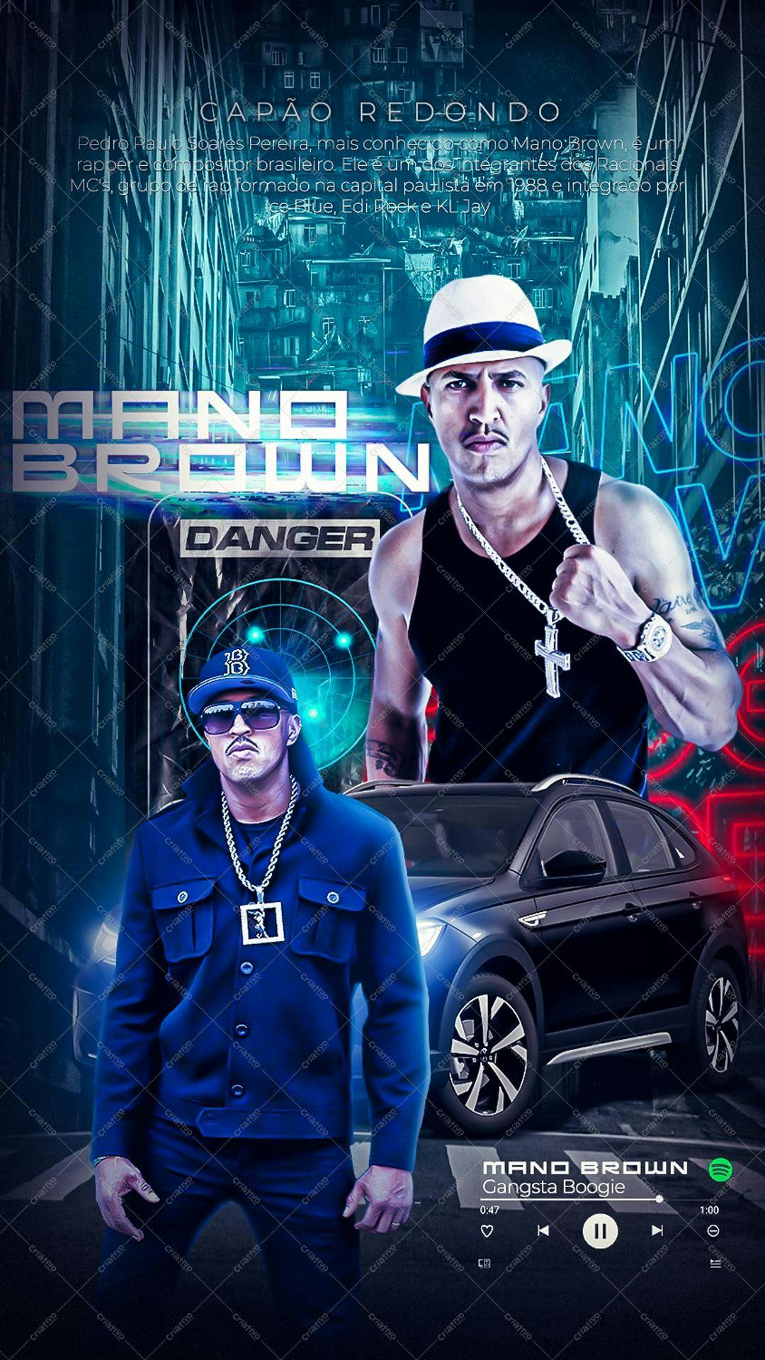 Flyer para Música Rap Mano Brown PSD Editável