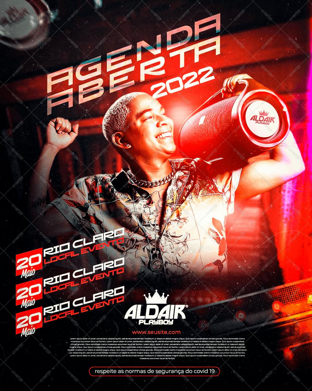 Flyer para Evento Musical em Rio Claro PSD Editável